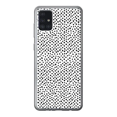 Produktbild von MuchoWow® Handyhülle Schutzhülle Hülle für Samsung Galaxy A52 5G Polka dots - Schwarz - Weiß Silikon Softcase Handy Hülle - Umschlag