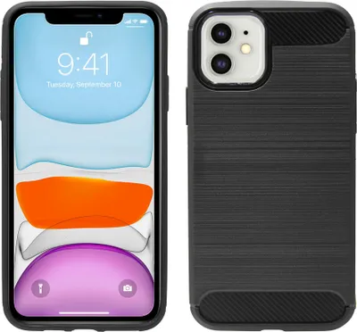 Obrázek produktu pro cofi1453® Silikonové pouzdro Carbon kompatibilní s iPhone 11 TPU pouzdro Měkký kryt na mobilní telefon Ochranný kryt černý..