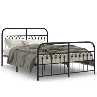 Immagine prodotto di vidaXL Struttura letto con testiera e pediera in metallo nero 137x190 cm