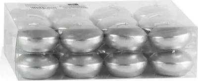 Produktbild von Wiedemann Kerzen Schwimmkerzen Silber Ø 45 mm, 24 Stück, rußarm, hochwertiger Docht,  Germany
