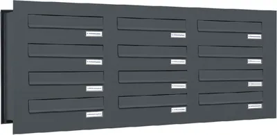 Produktbild von 12er Briefkastenanlage für Mauerdurchwurf RAL 7016 Anthrazit