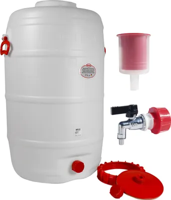 Produktbild von Graf Getränkefass Rund 125 Liter mit Messing Auslaufhahn 3/4" und Gärspund
