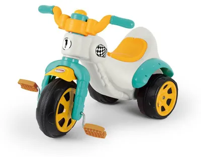 Imagen del producto de Dolu, triciclo para bicicleta, color blanco/azul/amarillo