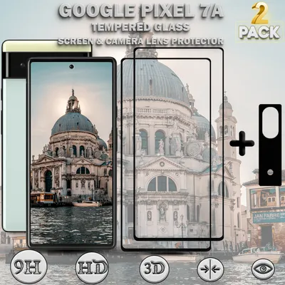 Produktbild von 2-Pack GOOGLE PIXEL 7A Displayschutzfolie und 1-Pack Objektivschutz aus 9H gehärtetem Glas