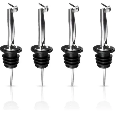 Produktbild von Minismus Flaschenausgießer mit Klappe 4 Stück - Ausgiesser Für Flaschen - Wein Ausgieße - Universal - Geeignet zum Beispiel für Wein, Schnaps, Cocktails und Öl