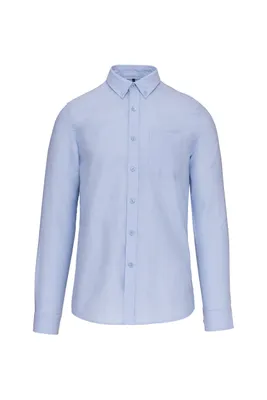 Produktbild von Kariban Herren Hemd Langarm Oxford Baumwolle Knopfleiste Freizeithemd, Größe:S, Farbe:Oxford Blue