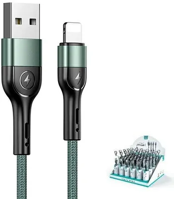Zdjęcie produktu dla Usams Kabel Pleciony U55 2A Do Lightning 1M Do Iphone 13/14/15 Zielony