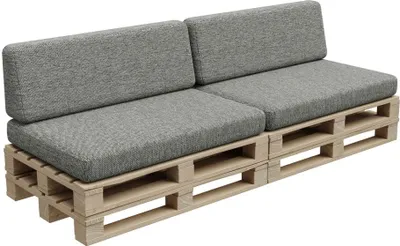 Obrázok produktu pre Paletový vankúš, paletový vankúš, záhradný vankúš, PFBG (2x sada (120x80 + 120x35), tmavosivá)