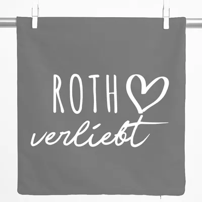 Produktbild von Huuraa Kissenbezug Roth verliebt 40x40cm Steel Grey Baumwolle Dekokissenbezug Geschenkidee