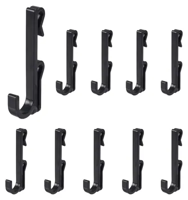10 Rasterwandhaken, 7,1 cm, Kunststoff, schwarz