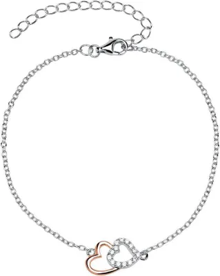 Produktbild von Unique Herzarmband 925er Silber rosé Zirkonia SB0289