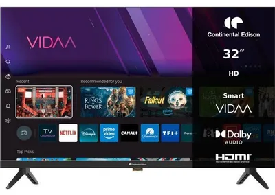 Image de Téléviseur LED HD CONTINENTAL EDISON CELED32SVHD26B7 32 Pouces 80 cm 3xHDMI 2xUSB Noir