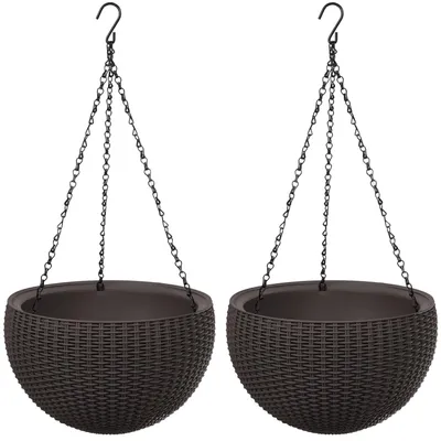 Immagine prodotto di Vaso sospeso per piante Keter Sphere Planter Colore: marrone 2 pezzi