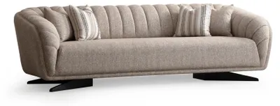 Produktbild von Sofa 3 Sitzer Polstersofa Grau Textil Sitz Design Couch Modern Neu