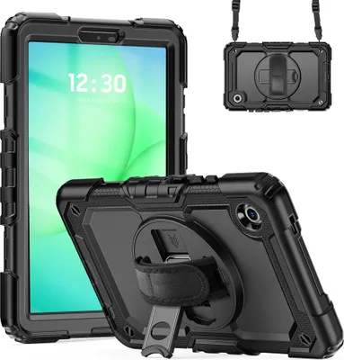 Image de Accezz Rugged Backcover avec bandoulière pour la Samsung Galaxy Tab A11 - Noir