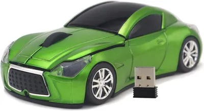 Produktbild von Computermaus USB 2,4 GHz Rennwagen 3D drahtlose Maus optische Mäuse für Windows und Mac Einzigartiges Rennwagen-Design mit LED-Beleuchtung