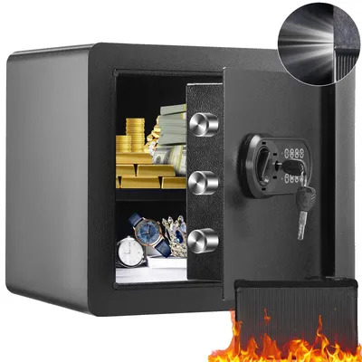 Produktbild von VEVOR Digitaler Einlagensafe 48 L Elektronisches Codeschloss, Einlagensafe mit zwei Notfall-Schlüsseln und Einzahlungsfach, Restaurantsafe aus Kohlenstoffstahl, Einlagenschrank für Zuhause, Hotel und Büro, 34 L