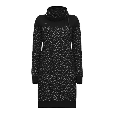 Produktbild von Damen Langarmkleid Chloe Dress mit Schalkragen, geometrischem Muster, vegan