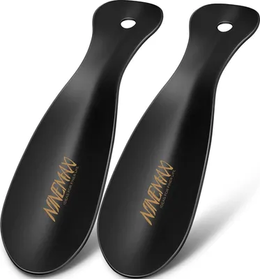 Zdjęcie produktu dla NINEMAX Mini łyżka do butów metalowa 19 cm czarna stabilna zestaw 2 sztuk