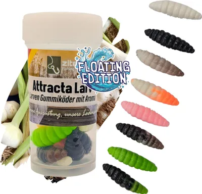 Produktbild von Zite Fishing Attracta Larv Allround Mix Floating Edition Knoblauch 3,5 cm 8 Stück