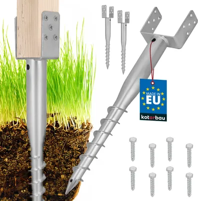 Produktbild von KOTARBAU® 2 Stk. U Pfostenträger zum Einschrauben 140x720mm verzinkter Stahl Einschlaghülse Einschlagbodenhülse Pfostensockel U-Bolzen Erdanker Erdungsspieß Anker Holzpfosten Pavillon-Zäune Gartenzaun