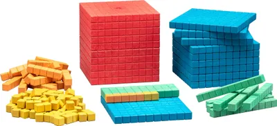 Produktbild von Farbiges Dienes Grundsortiment Würfel 141 teilig Re-Wood®