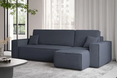 Zdjęcie produktu dla Sofa w kształcie L BEST narożnik tkanina Abriamo ciemnoniebieski prawy