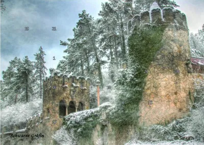 Image de Calendrier de l'Avent « Fêtes d'hiver » avec le motif de Roseburg dans le Harz