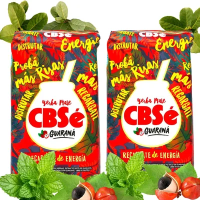 Produktbild von Yerba Mate Tee CBSé mit Guaraná 1 kg (0.5 kg x 2) aus Argentinien - Detox und Energie Getränk