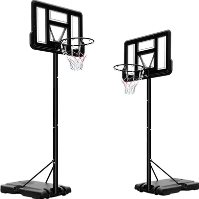 Produktbild von Mobiler Basketballkorb - Verstellbarer Basketballkorb - Basketballkorb mit Rädern - Basketballringe
