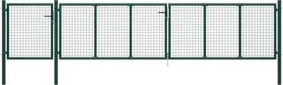 Image de vidaXL Portail de jardin acier 500×75 cm vert