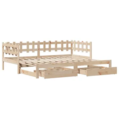 Zdjęcie produktu dla Sofa rozsuwana z szufladami, bez materaca, 80x200 cm