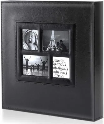 Image de Album à insérer de style vintage – pour 500 photos – noir – cuir – 10 x 15 cm