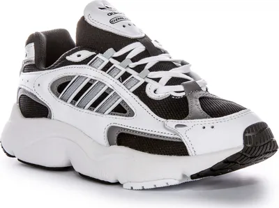 Produktbild von Adidas Ozmillen 90er Design Adiplus Dämpfung Herren Leder Leinwand Trainer in Weiß Schwarz – 7 UK - 40 2/3 EU - 7.5 US / White Black