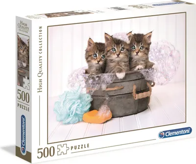 Obrázok produktu pre Clementoni Kittens and soap, 500 kusov, Zvieratá, 10 rok / roky