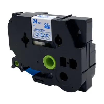Produktbild von DULA Etikettenband - Kompatibel mit Brother P-Touch Tze-153 - 1 Stück - Blau auf transparent - 24mm x 8m