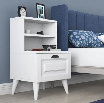 Produktbild von Skye Decor, BD105- BD105 RAN, Weiß, Nachttische & -schränke, 74,4x45x40 cm, 100% Melaminbeschichtete Partikelplatte