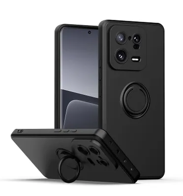 Obrázek produktu pro Xiaomi 13 Pro Pouzdro, s prstencovým držákem a stojánkem, odolné proti poškrábání, měkký silikon pouzdro pro Xiaomi 13 Pro černé