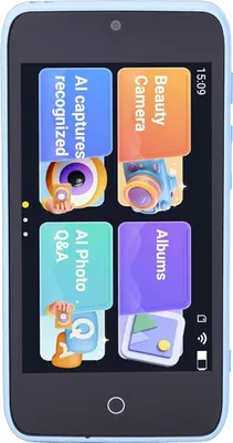 Produktbild von AI-Kinderkamera 2 MP 5 MP Dual-Objektiv Objekterkennung Sprachdialog 4-Zoll-Bildschirm Digitalkamera MP3-Player 2,4 GHz WLAN 16 GB 2000 mAh Akku Blau