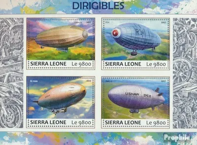 Produktbild von Briefmarken Sierra Leone 2017 Mi 8645-8648 Kleinbogen (kompl. Ausg.) postfrisch Luftschiffe