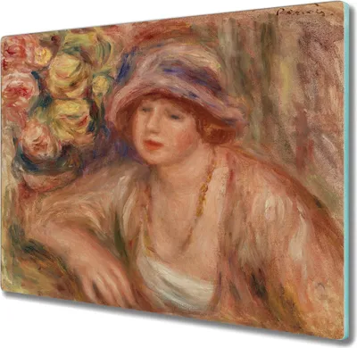 Produktbild von Coloray Küchenbrett Kochplattenabdeckung Hackbrett Schneidebrett Herdabdeckplatte 60x52 cm - weibliche Blüten
