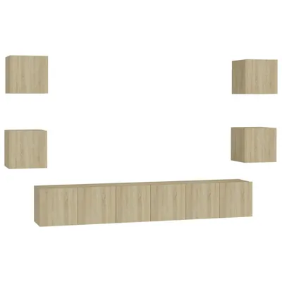 Produktbild von 7-tlg. TV-Schrank-Set Sonoma-Eiche Holzwerkstoff