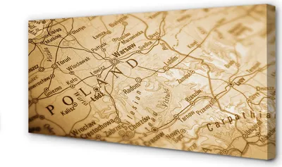 Imagen del producto de Cuadro decorativo para pared, 100x50 cm, con un mapa de Polonia