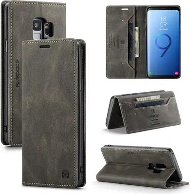Image de Galaxy S9 Case, RetroPolyuréthaneLeather Case, Stand and Protective Case for Samsung Galaxy S9 Kupfer