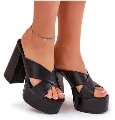Produktbild von Damen Sandalen Auf Plattform Und Blockabsatz Schwarz Lenobos 38