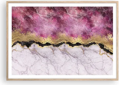 Produktbild von Gerahmtes Poster - Rahmen in heller Eiche - Rosa golden Hintergrund - 100x70 cm - Wand Bild - Wanddeko - Wandbilder - Kunstposter - Wandposter - Bilderrahmen - Bilder - Kunstdruck - P2NAA100x70-5038