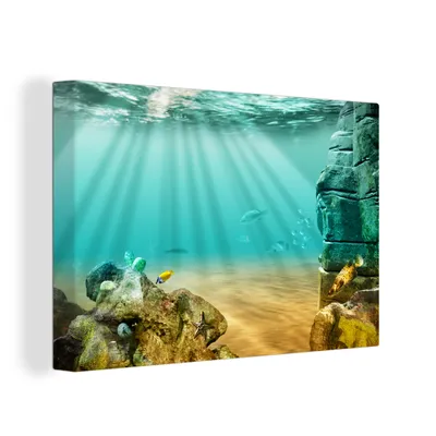Obrázek produktu pro OneMillionCanvasses® Malba na plátně Nástěnná malba na plátně - Moře - ryby - voda - 150x100cm