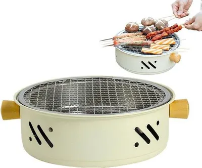 Produktbild von Tragbarer Holzkohlegrill - Rauchfreies Design - 27,8 cm - Silber