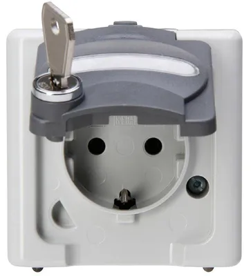 Obrázok produktu pre Kopp 103556002, Typ F, Šedá, Biela, Termoplastik, IP44, 250 V, 16 A