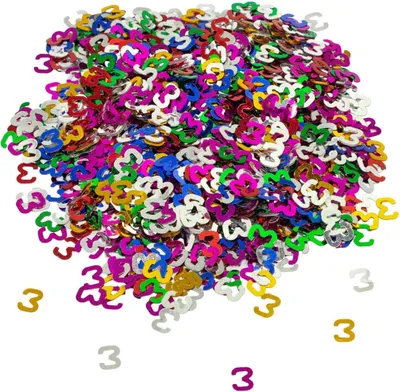 Produktbild von Oblique Unique Konfetti Zahl 3 Geburtstag Jubiläum +800 Stk. Streudeko Tisch Deko - bunt